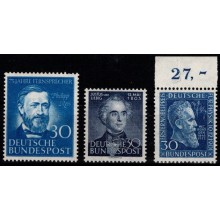 Tilbud, Vesttyskland,  tre gode enkeltmærker. Postfriske.